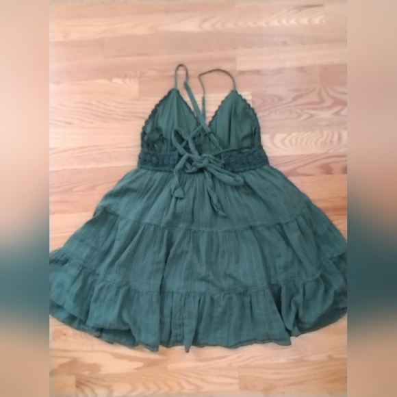 Aerie Green Dress Cotton Blend Small - Picture 4 of 8